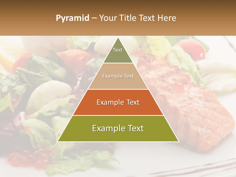 A White Plate Topped With A Salad And Salmon PowerPoint Template