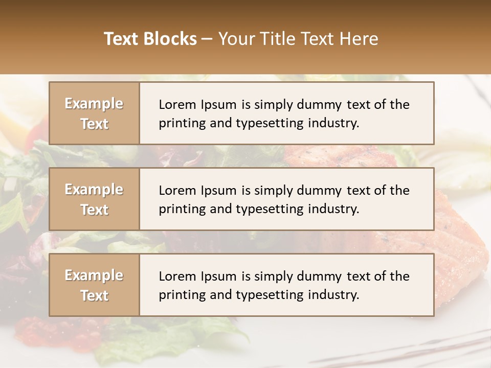 A White Plate Topped With A Salad And Salmon PowerPoint Template