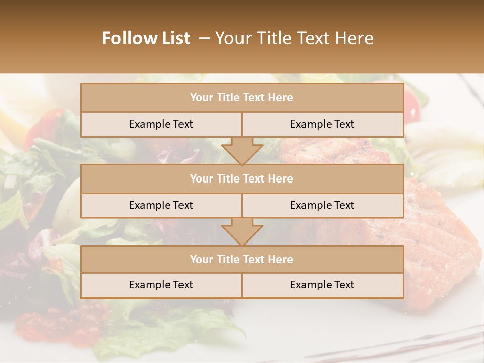 A White Plate Topped With A Salad And Salmon PowerPoint Template
