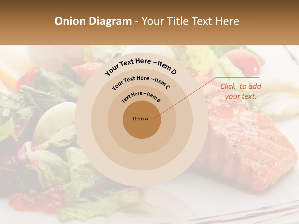 A White Plate Topped With A Salad And Salmon PowerPoint Template