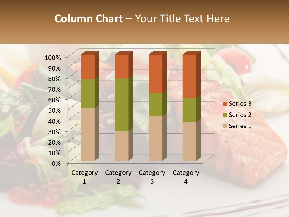 A White Plate Topped With A Salad And Salmon PowerPoint Template