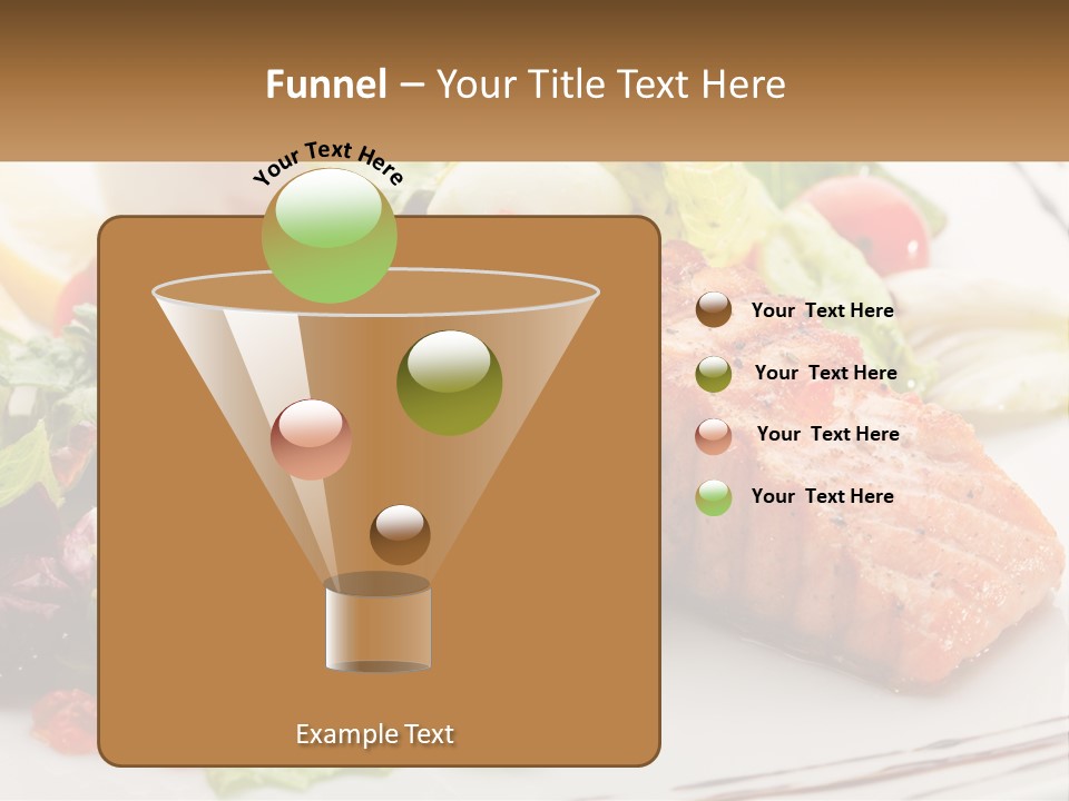 A White Plate Topped With A Salad And Salmon PowerPoint Template