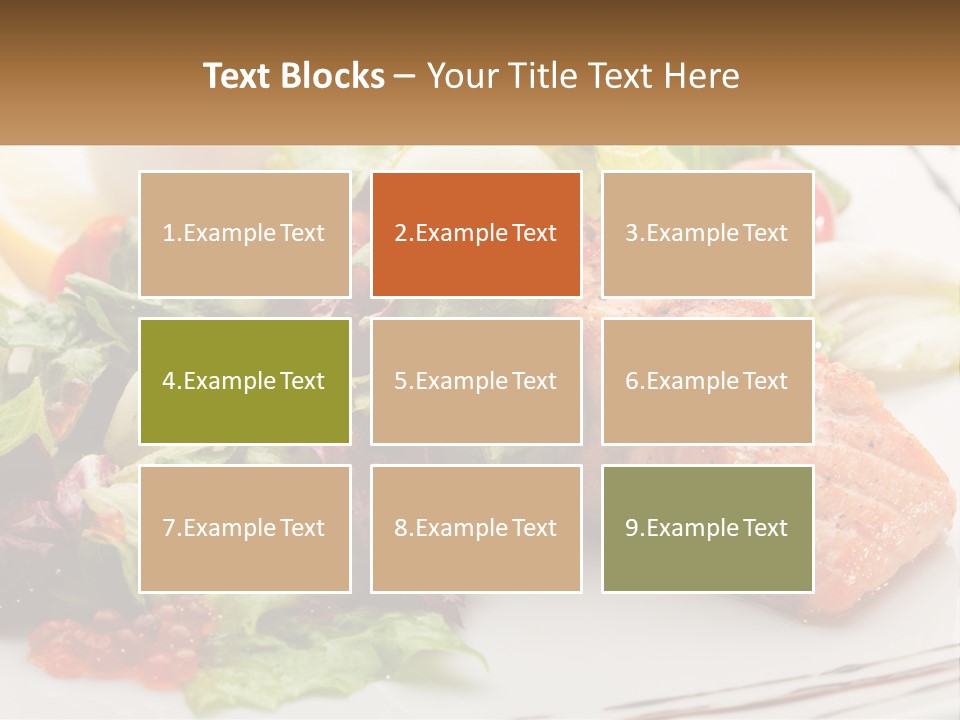 A White Plate Topped With A Salad And Salmon PowerPoint Template