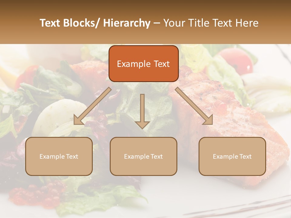 A White Plate Topped With A Salad And Salmon PowerPoint Template
