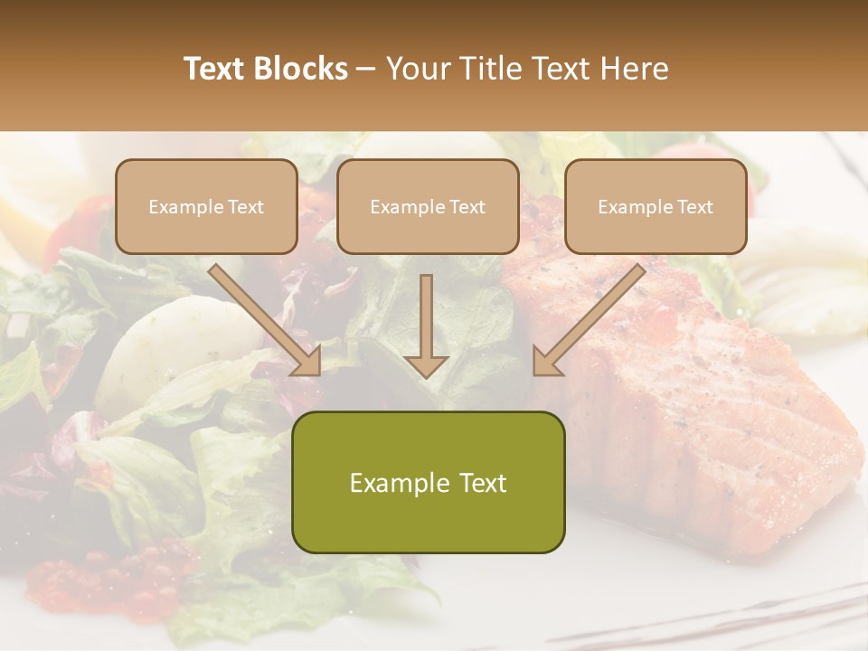 A White Plate Topped With A Salad And Salmon PowerPoint Template