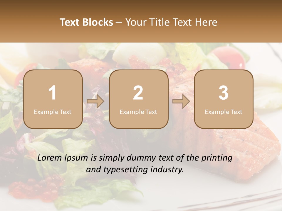 A White Plate Topped With A Salad And Salmon PowerPoint Template