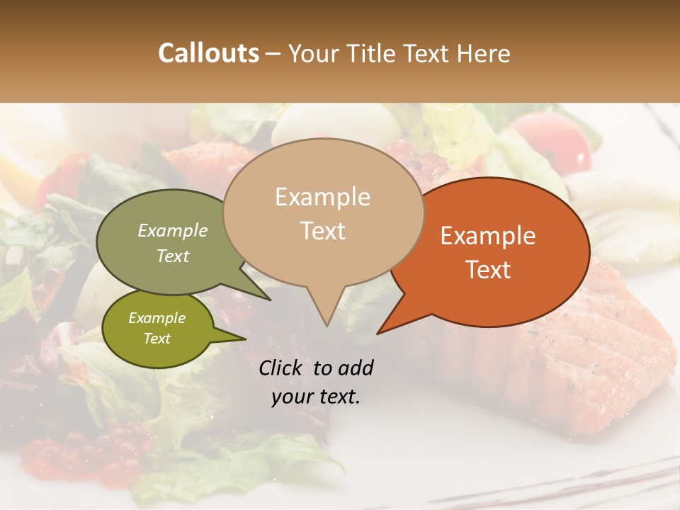 A White Plate Topped With A Salad And Salmon PowerPoint Template