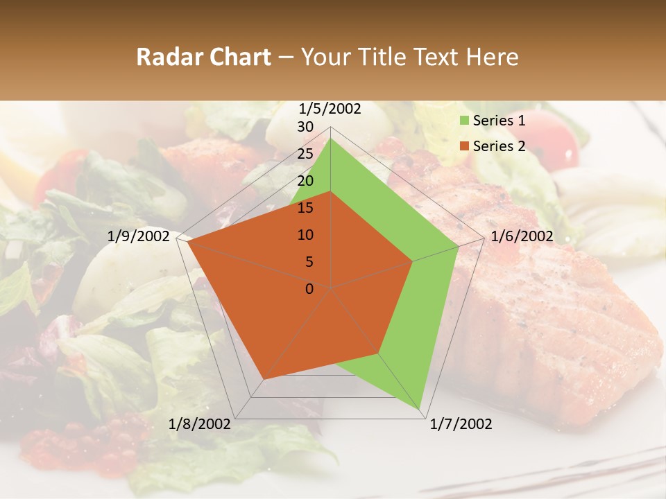 A White Plate Topped With A Salad And Salmon PowerPoint Template