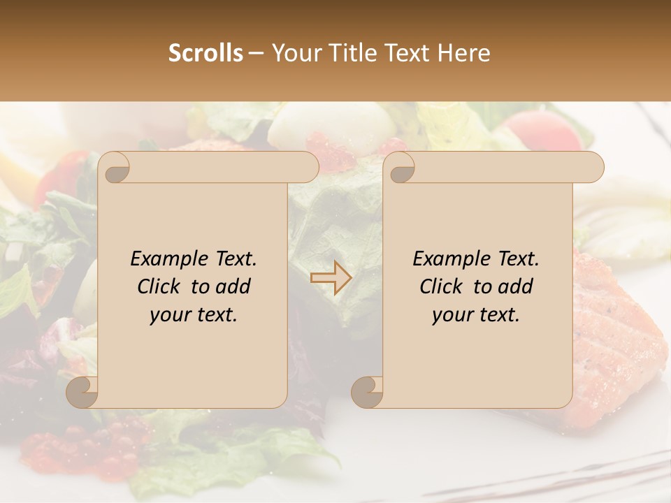 A White Plate Topped With A Salad And Salmon PowerPoint Template