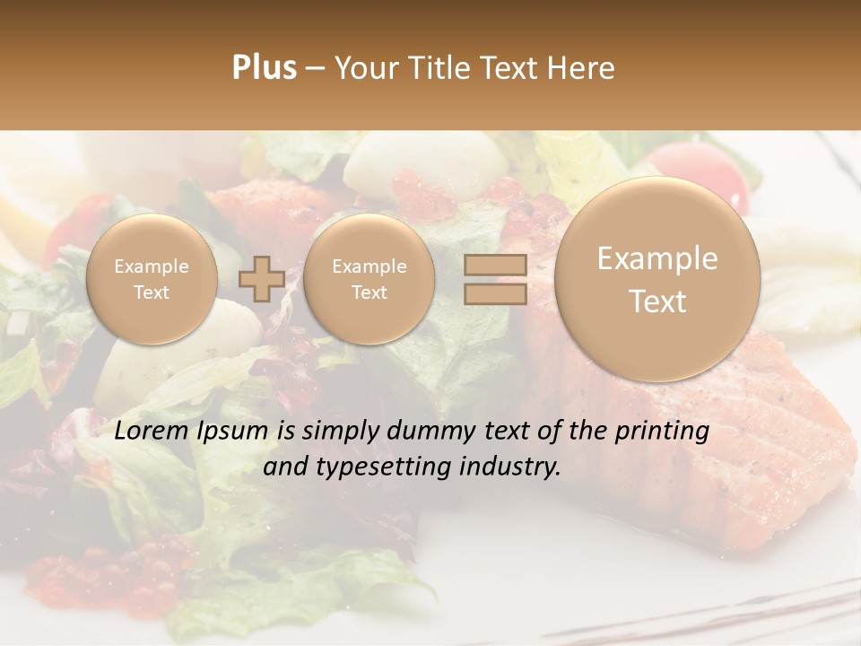 A White Plate Topped With A Salad And Salmon PowerPoint Template