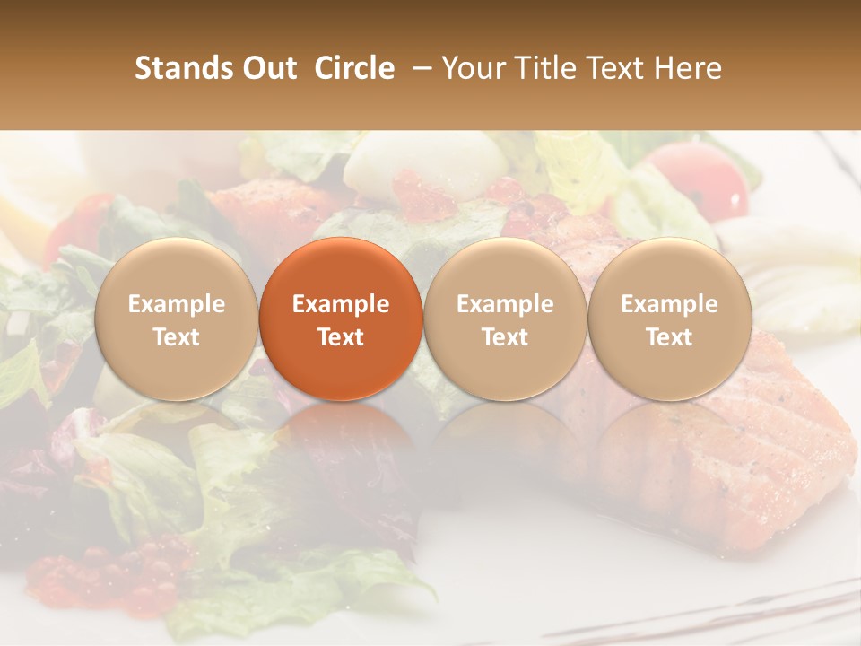 A White Plate Topped With A Salad And Salmon PowerPoint Template