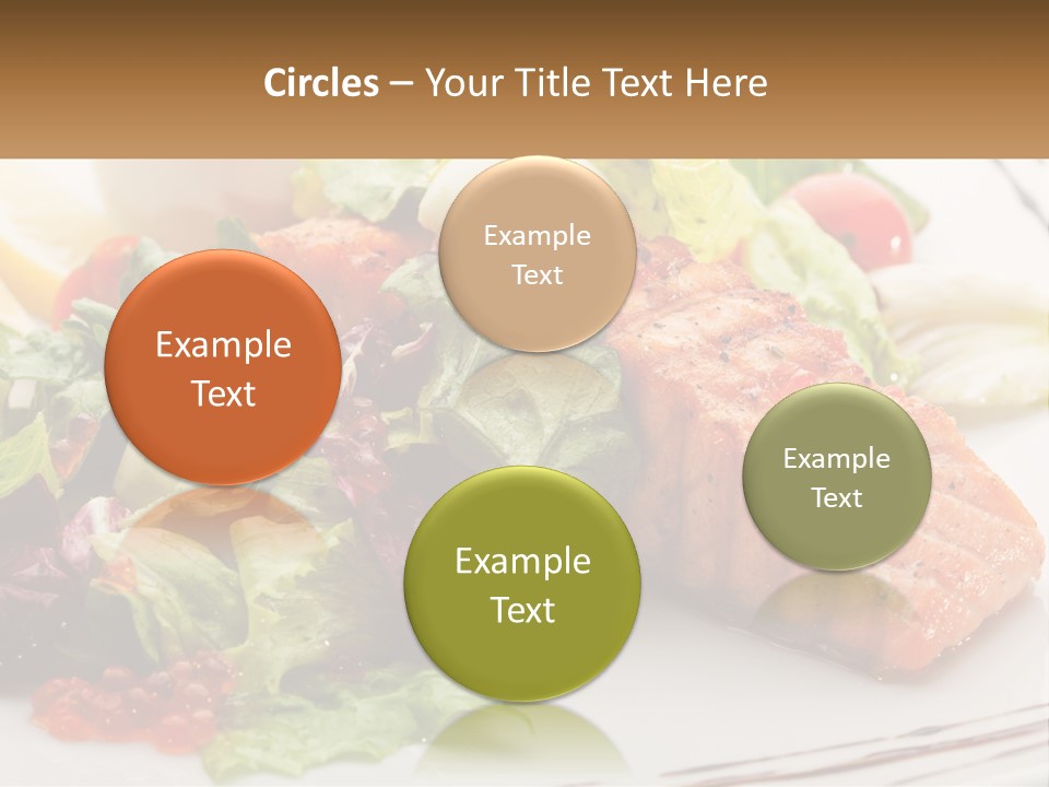A White Plate Topped With A Salad And Salmon PowerPoint Template