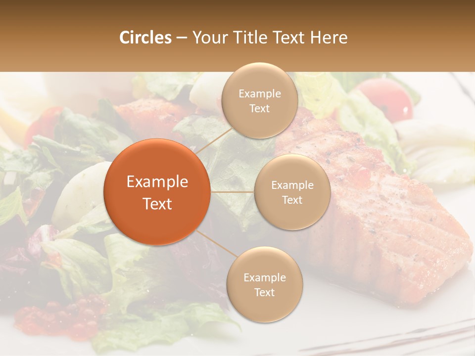 A White Plate Topped With A Salad And Salmon PowerPoint Template