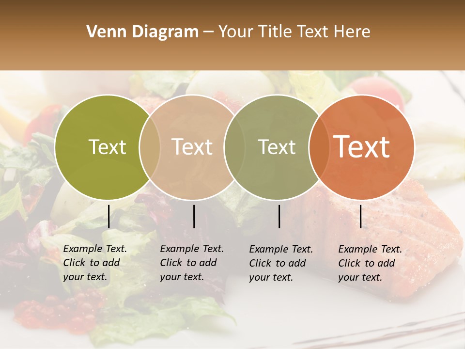 A White Plate Topped With A Salad And Salmon PowerPoint Template