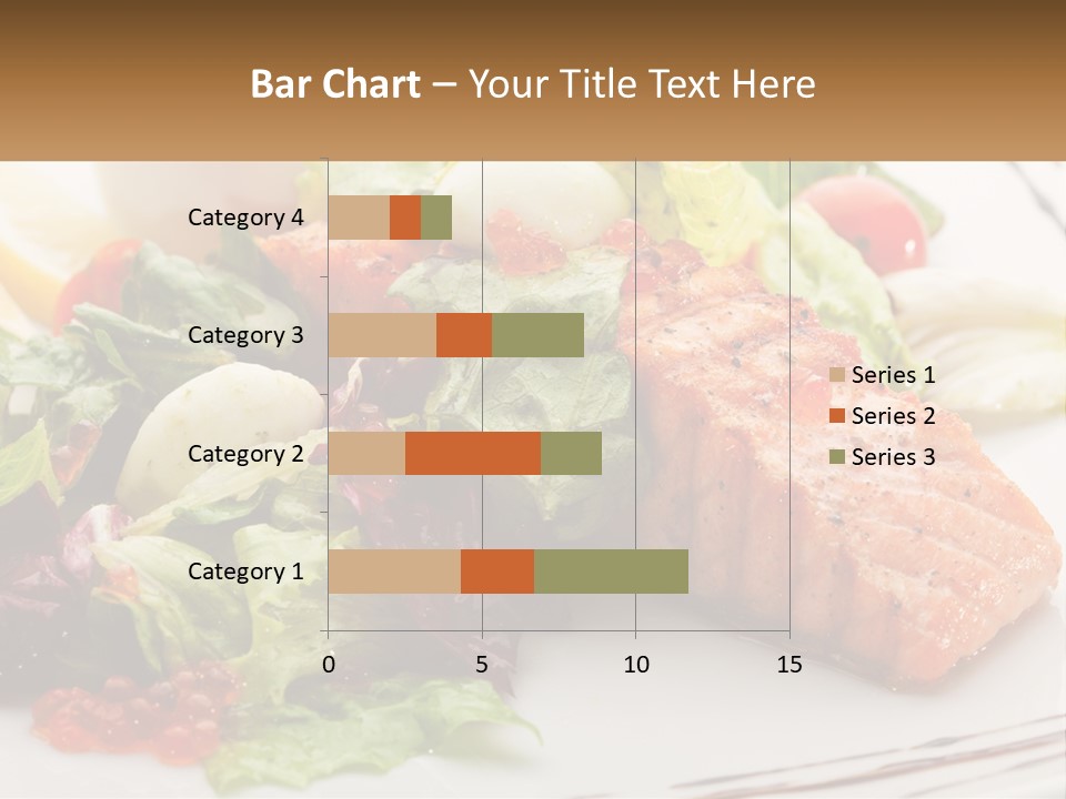 A White Plate Topped With A Salad And Salmon PowerPoint Template