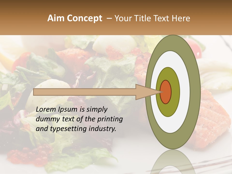 A White Plate Topped With A Salad And Salmon PowerPoint Template