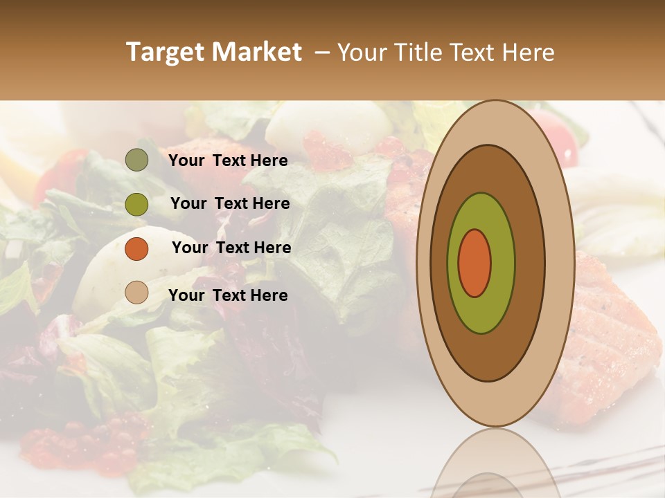 A White Plate Topped With A Salad And Salmon PowerPoint Template