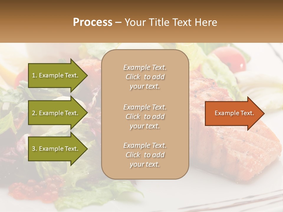 A White Plate Topped With A Salad And Salmon PowerPoint Template