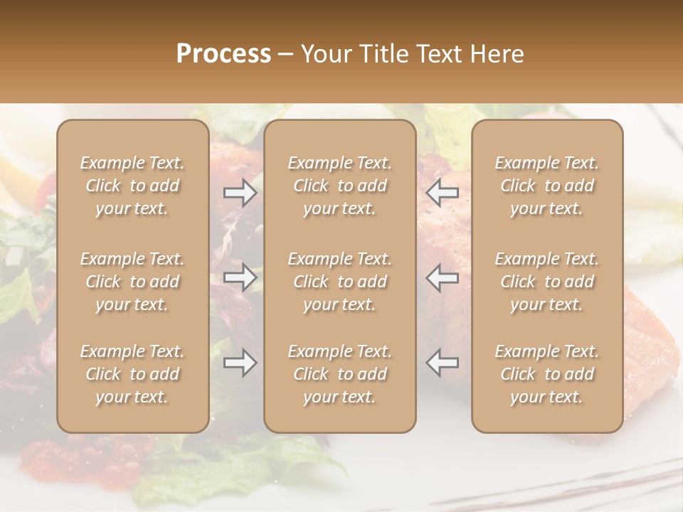 A White Plate Topped With A Salad And Salmon PowerPoint Template
