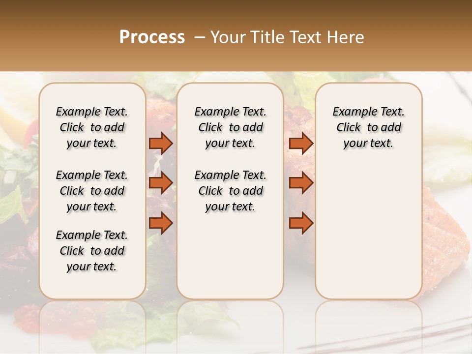 A White Plate Topped With A Salad And Salmon PowerPoint Template