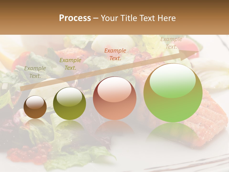A White Plate Topped With A Salad And Salmon PowerPoint Template