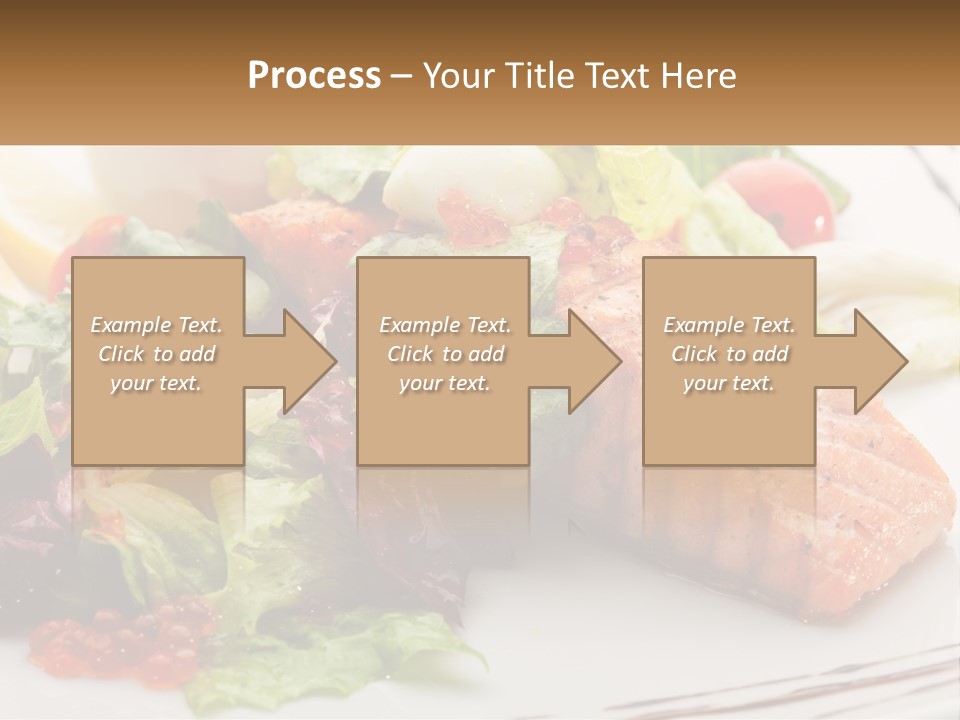 A White Plate Topped With A Salad And Salmon PowerPoint Template