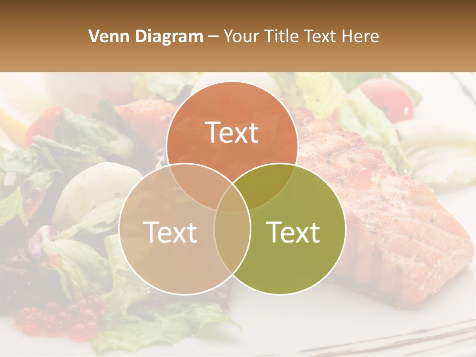 A White Plate Topped With A Salad And Salmon PowerPoint Template