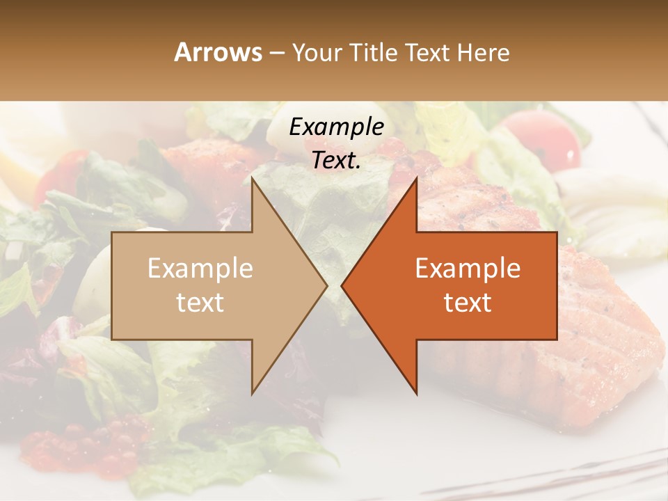 A White Plate Topped With A Salad And Salmon PowerPoint Template