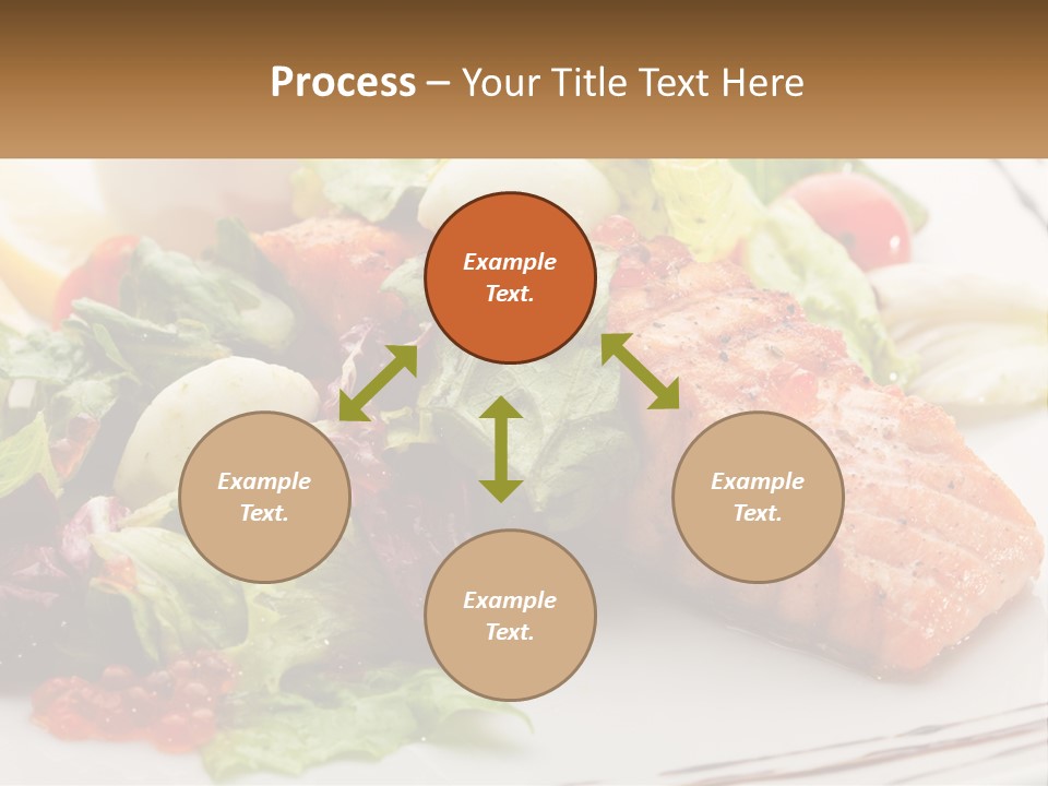 A White Plate Topped With A Salad And Salmon PowerPoint Template