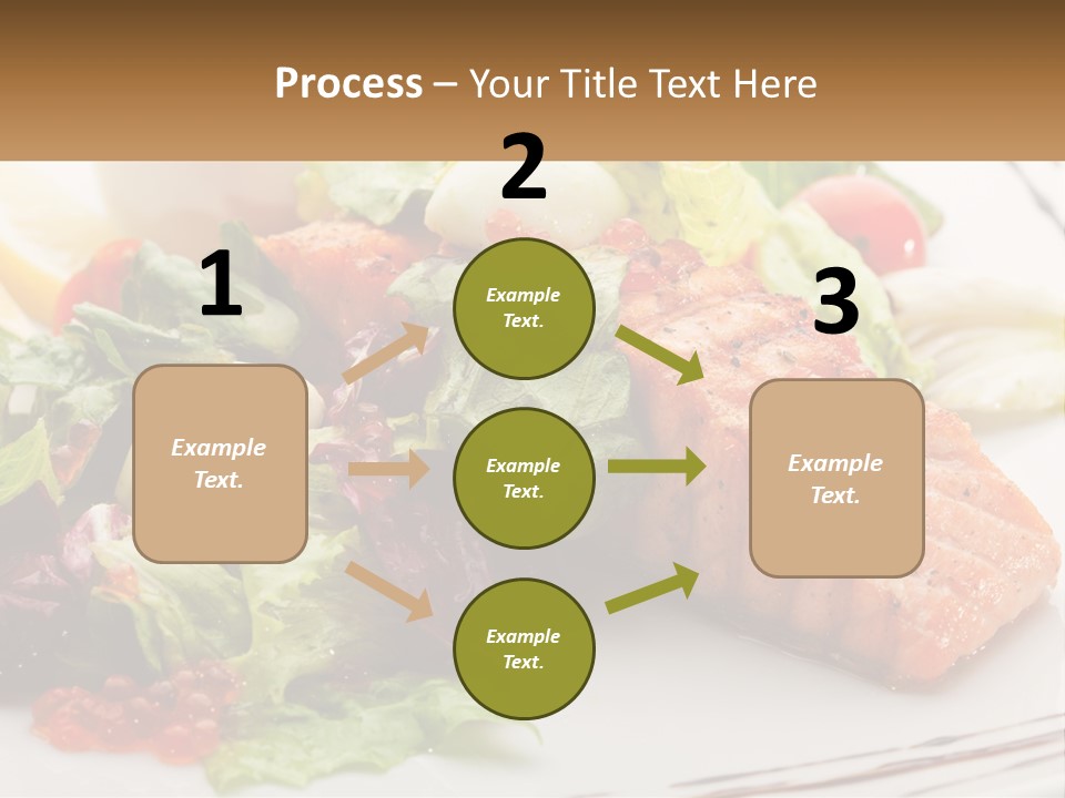 A White Plate Topped With A Salad And Salmon PowerPoint Template