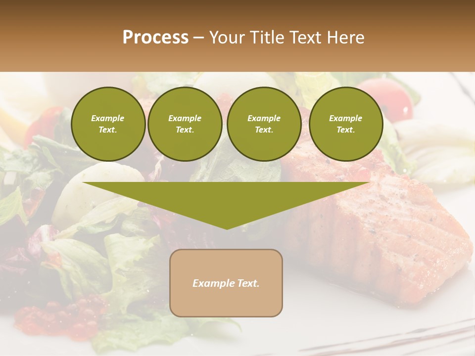 A White Plate Topped With A Salad And Salmon PowerPoint Template