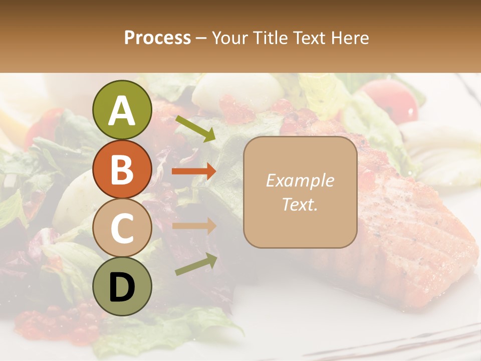 A White Plate Topped With A Salad And Salmon PowerPoint Template