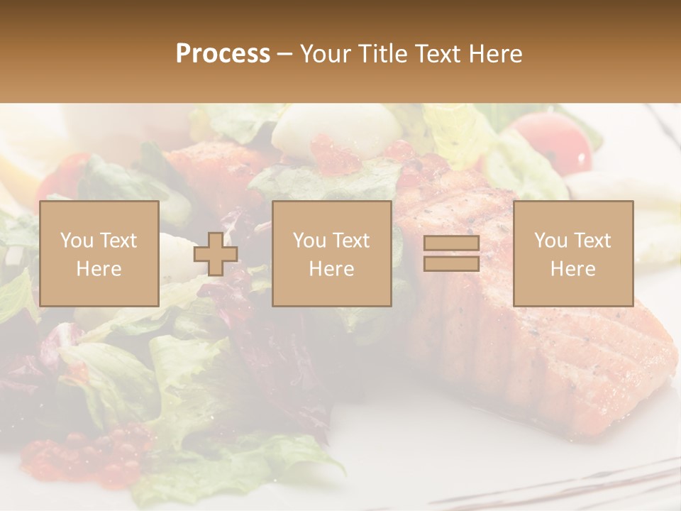 A White Plate Topped With A Salad And Salmon PowerPoint Template