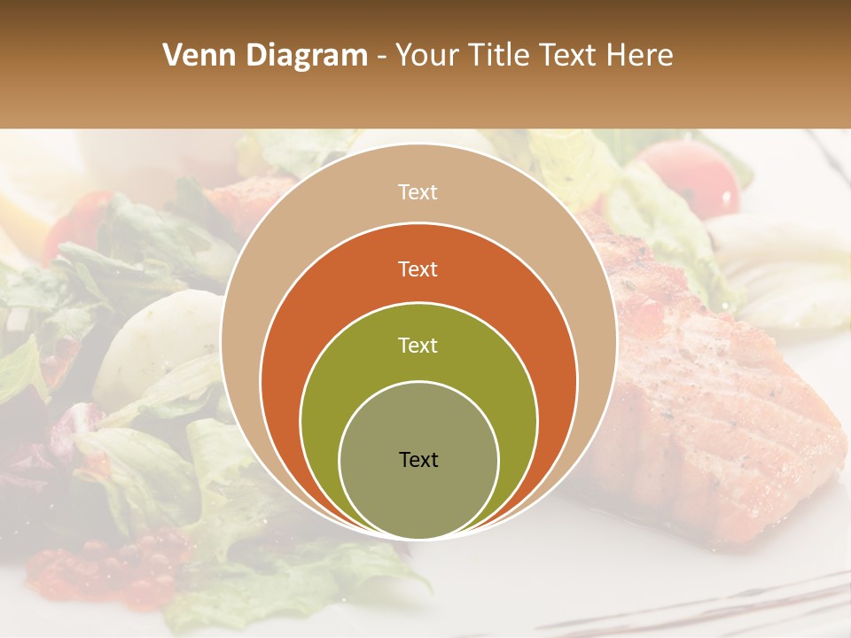 A White Plate Topped With A Salad And Salmon PowerPoint Template