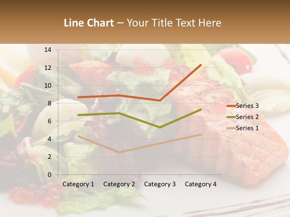 A White Plate Topped With A Salad And Salmon PowerPoint Template