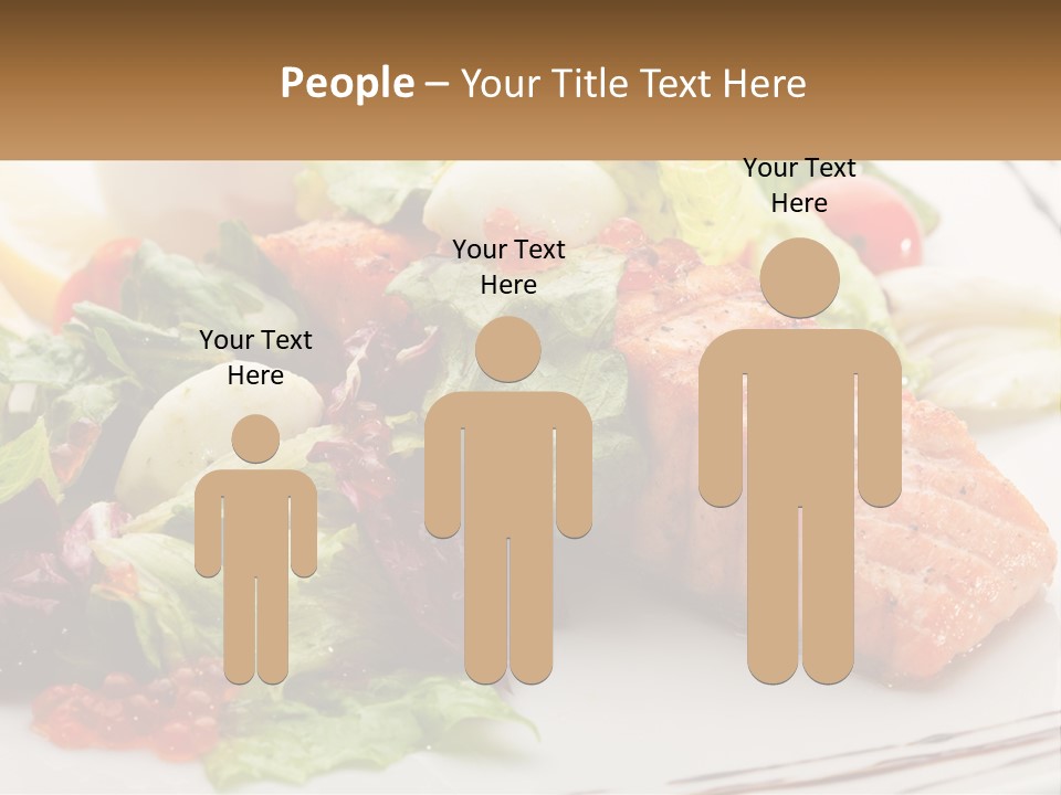 A White Plate Topped With A Salad And Salmon PowerPoint Template