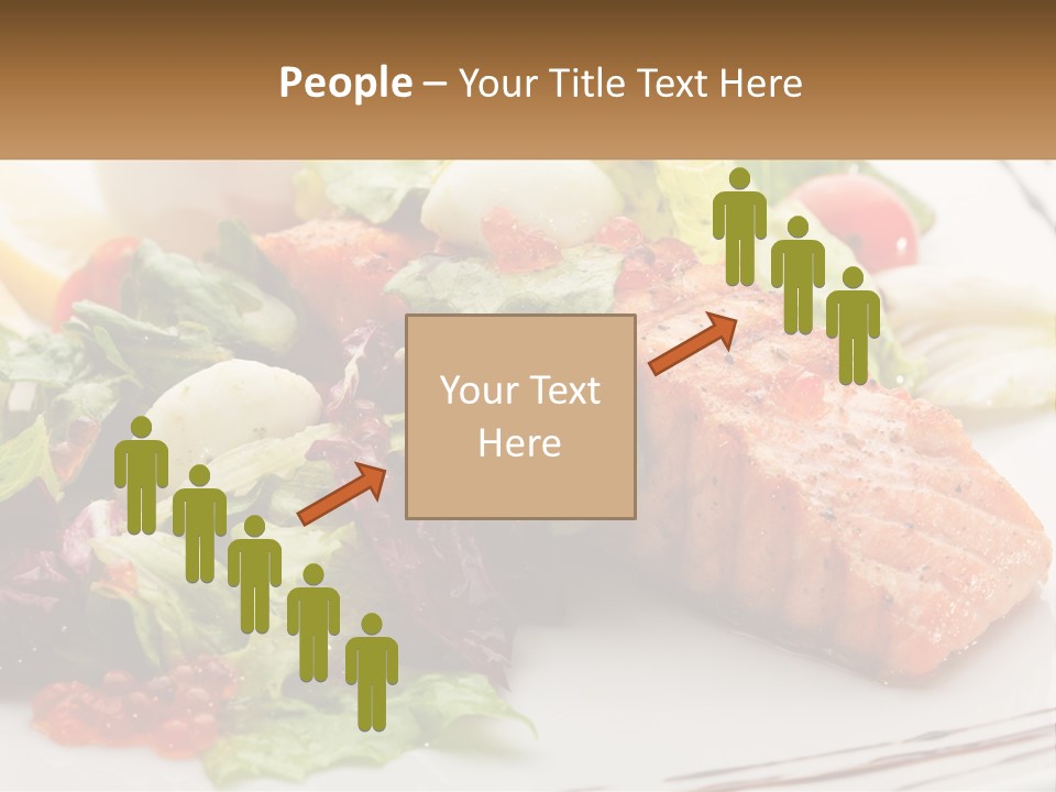 A White Plate Topped With A Salad And Salmon PowerPoint Template