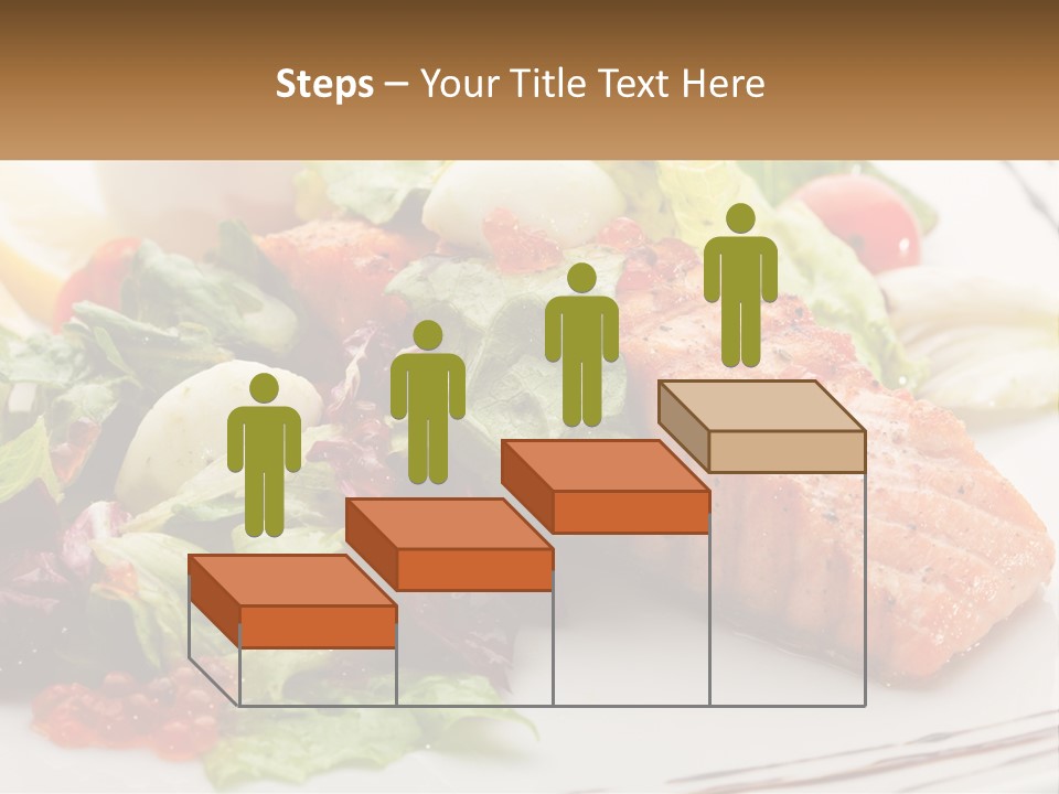 A White Plate Topped With A Salad And Salmon PowerPoint Template