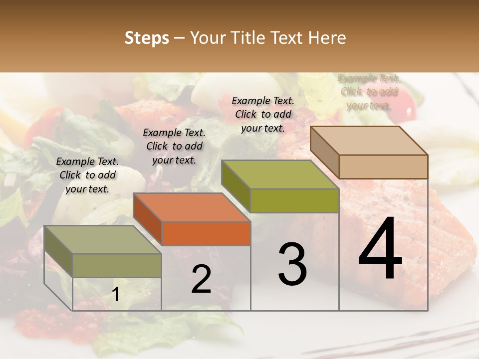A White Plate Topped With A Salad And Salmon PowerPoint Template