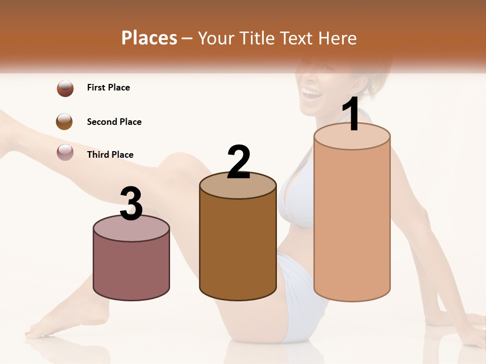 A Woman In A Blue Bikini Sitting On The Floor PowerPoint Template