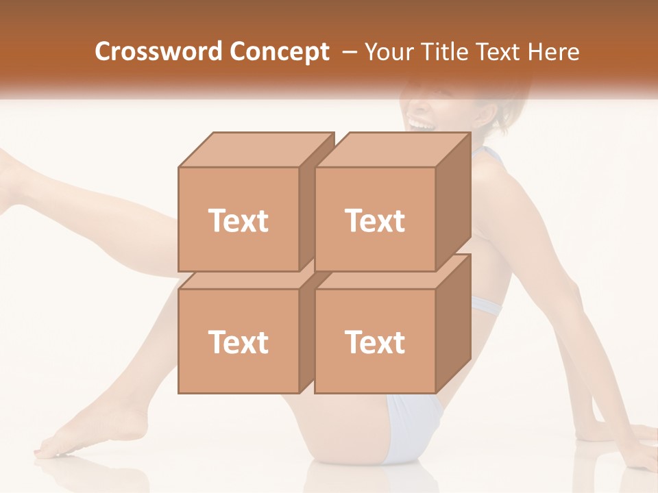 A Woman In A Blue Bikini Sitting On The Floor PowerPoint Template