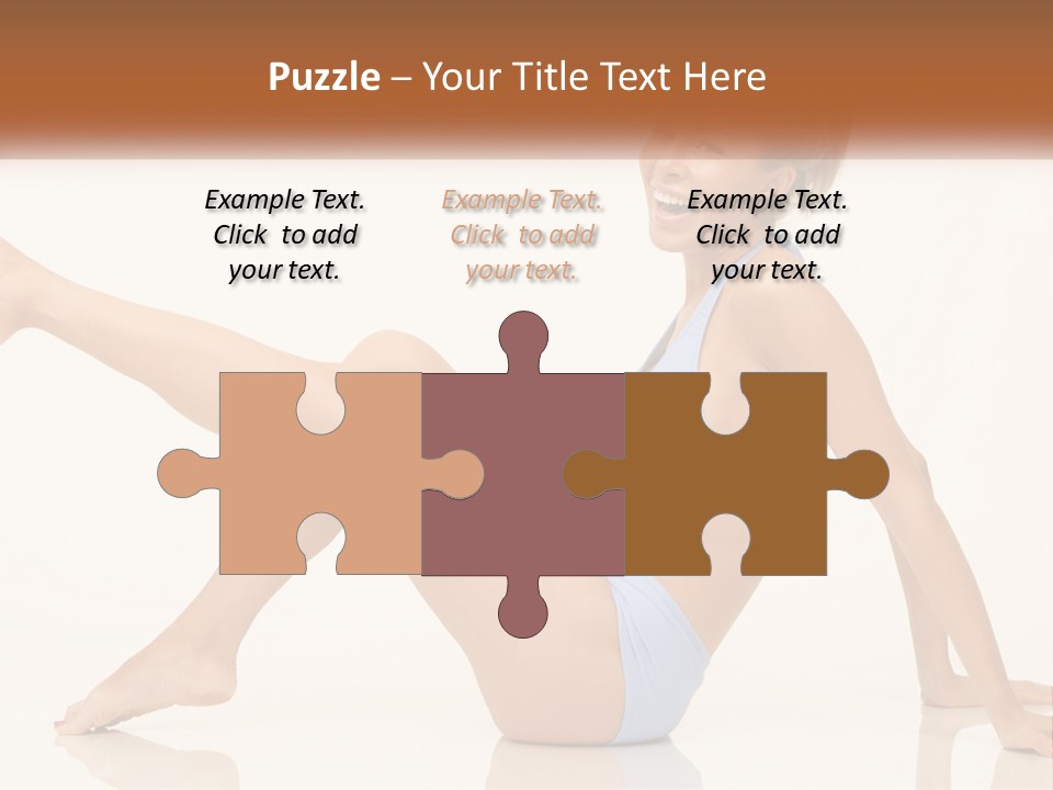 A Woman In A Blue Bikini Sitting On The Floor PowerPoint Template