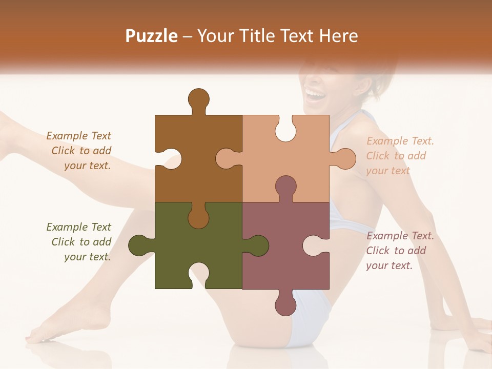 A Woman In A Blue Bikini Sitting On The Floor PowerPoint Template