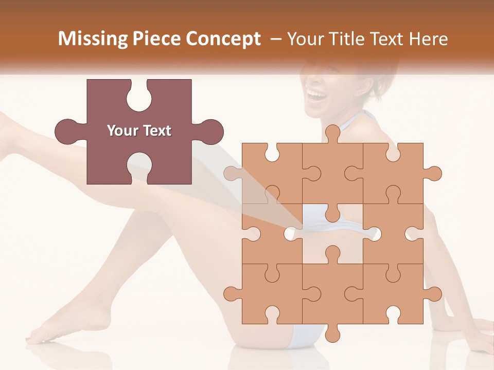 A Woman In A Blue Bikini Sitting On The Floor PowerPoint Template