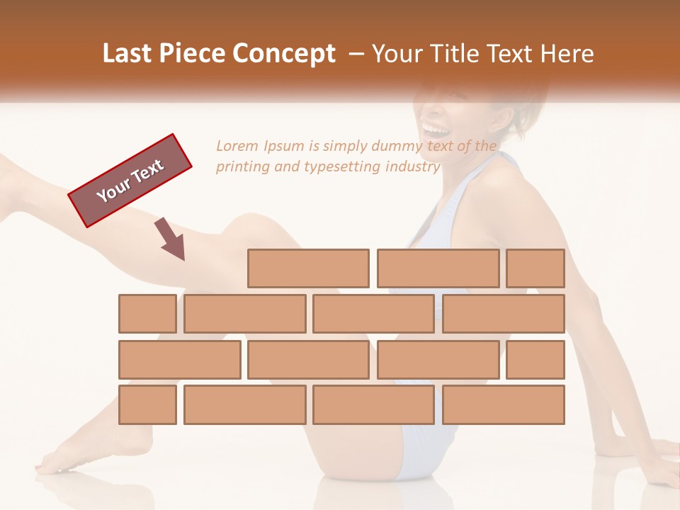 A Woman In A Blue Bikini Sitting On The Floor PowerPoint Template