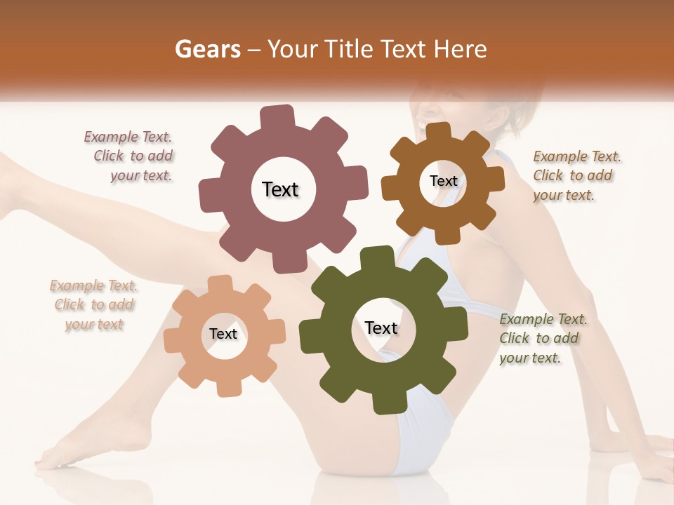 A Woman In A Blue Bikini Sitting On The Floor PowerPoint Template