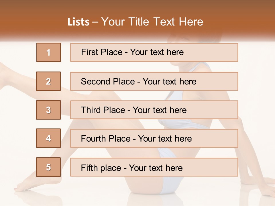 A Woman In A Blue Bikini Sitting On The Floor PowerPoint Template