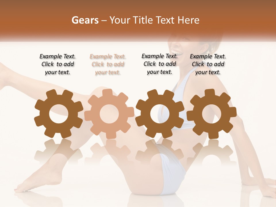 A Woman In A Blue Bikini Sitting On The Floor PowerPoint Template