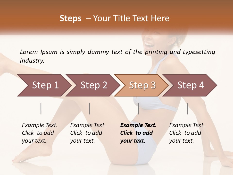 A Woman In A Blue Bikini Sitting On The Floor PowerPoint Template