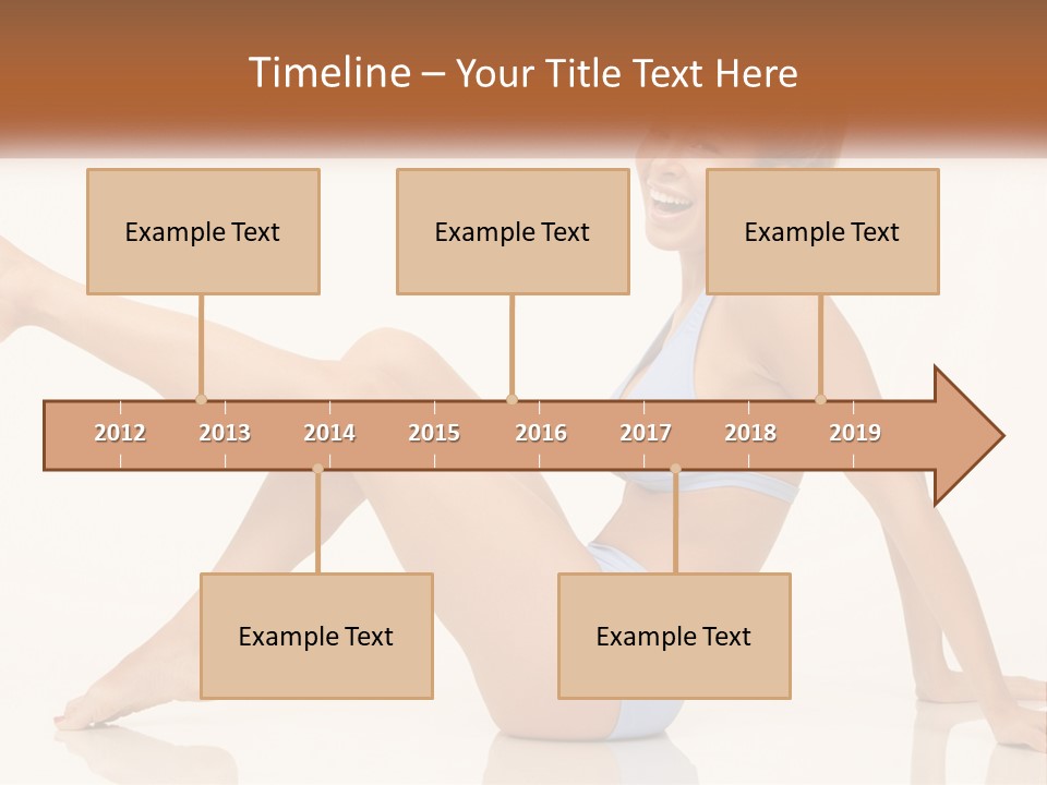 A Woman In A Blue Bikini Sitting On The Floor PowerPoint Template